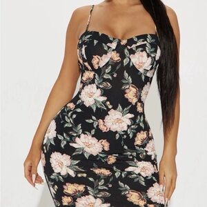 Floral Black Dress